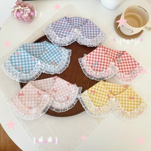 Corea del Sur Venta caliente Ins Style Cat Bow Lace <span class=keywords><strong>Collar</strong></span> <span class=keywords><strong>Dog</strong></span> Cute Princess Plaid Bufanda Accesorios para mascotas al por mayor - Product Image 1