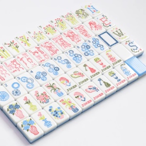 Tuiles de Mahjong Américaines de Qualité Supérieure, Personnalisables, avec un Design Artistique en Forme de Noeud Papillon, Marque Miss Darling, Taille Standard, Texture Mate Frotte à la Main - Product Image 1