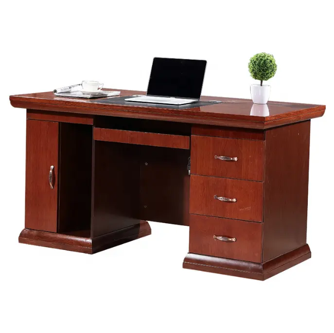 Mobiliário de escritório clássico fabricação preço de fábrica luxuosa madeira mesa de escritório computador