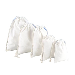 Factory Price Eco-Friendly Muslin <b>Canvas</b> Linen <b>Drawstring</b> <b>Bag</b> Plain Natural Color Custom Cotton <b>Drawstring</b> <b>Bags</b> With Logo - Product Image 1