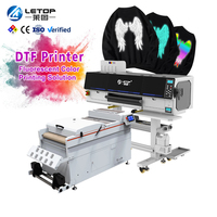 Imprimante jet d'encre fluorescente automatique LETOP 600MM 9 couleurs avec têtes d'impression I3200 et encre blanche pour impression sur film textile