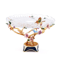 RORO-Plateau de fruits de luxe pour décoration de table, verre cristal sec, plateau de fruits de service élégant pour assiette de noël