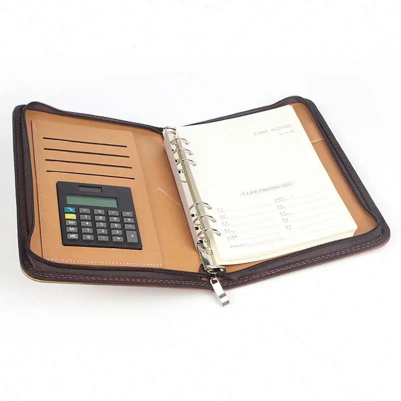 HUAHAO brand classic custom design PU leather journal diary notebook with calculator