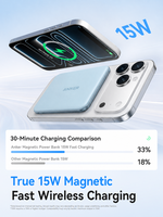 Batterie externe Anker Air ultra-mince 10000 mAh avec chargeur sans fil rapide 15 W certifié 3C et approuvé par les compagnies aériennes, nouveau modèle A1113