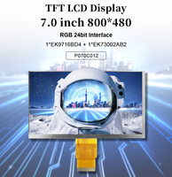 Polcd 7 pouces TFT LCD personnalisé 800x480 50 broches interface RVB panneau d'affichage 7 "Module LCD TFT