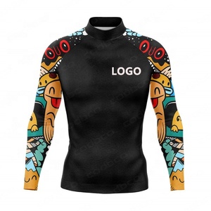 Custom Printed Men's Rash Guard Long Sleeve <strong>Compression</strong> <strong>Shirts</strong> Polyester UPF50+ Swim Surfing Rash Guard <strong>Shirts</strong> - Product Image 2