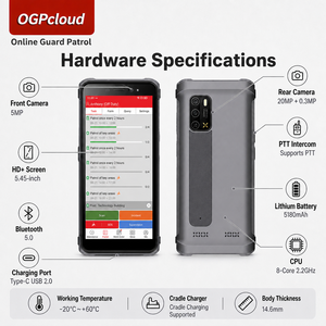 Smartphone robuste <span class=keywords><strong>A13</strong></span> avec application OGPcloud préinstallée et lecture de points de contrôle NFC pour les rondes de sécurité mobiles - Product Image 2