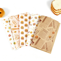 Lot de 4 kits de papier d'emballage alimentaire blanc de qualité alimentaire, résistant à la graisse, biodégradable et écologique pour burgers, pizzas, frites et sandwichs