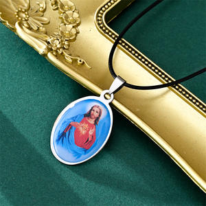 Collar de Cadena de Oro de Diseño de Joyería de Moda al por Mayor para Damas, Imagen de María y el Niño Jesús - Product Image 2