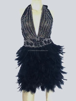 Robe dos nu pleine de diamants, modèle d'hôtellerie, de spectacle, de voiture, de soirée, de Banquet, de discothèque, de Bar, de chanteur