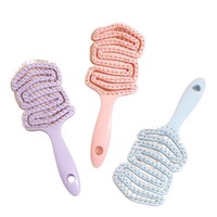 Brosse démêlante souple à courbe en S ventilée, poils doux, trou de suspension facile |   Idéal pour la douche, les voyages et les soins capillaires quotidiens