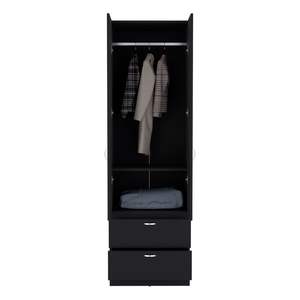 DB Armoire Marlton Armario de tela plegable Negro Dormitorio Sala de estar Muebles para uso doméstico para apartamentos - Product Image 4