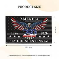 250e anniversaire drapeau américain 3x5 FT bannière patriotique extérieure avec œillets US 1776 2026 Yard décoration