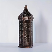 Nouveauté Lanterne marocaine rétro Ramadan Lampe à vent Décoration de la maison Ornements du Ramadan pour les fournitures du Ramadan