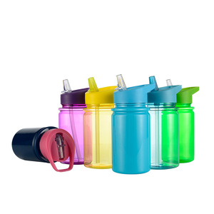 Gourde de sport en plastique 500 ml sans BPA, écologique, avec poignée colorée transparente pour personnalisation de la couleur - Product Image 1