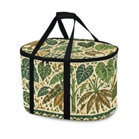 Sac isotherme portable pour mijoteuse, motif feuilles tropicales, idéal pour les pique-niques et les voyages