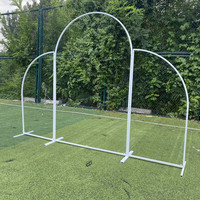 Arco de hierro forjado hecho en China para arreglos florales, marco de fondo de tablero KT, decoración de arco de corona para bodas, truss para globos, arco nupcial