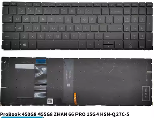 Clavier d'ordinateur portable pour <span class=keywords><strong>HP</strong></span> <span class=keywords><strong>ProBook</strong></span> 450 <span class=keywords><strong>G8</strong></span> <span class=keywords><strong>455</strong></span> <span class=keywords><strong>G8</strong></span> 455R <span class=keywords><strong>G8</strong></span> HSN-Q27C-5 650 <span class=keywords><strong>G8</strong></span> Version anglaise américaine Clavier d'ordinateur portable rétroéclairé - Product Image 2