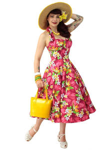 Abito Daiquiri alla <span class=keywords><strong>fragola</strong></span> senza maniche stile Vintage anni 1950 alla moda - Product Image 6