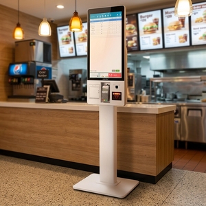 Soporte de Piso o Montaje en Pared para Terminal POS de 21.5/27 Pulgadas, Kioscos de Pedidos de Comida <span class=keywords><strong>KFC</strong></span>, Kiosco de Pago de Autoservicio para Restaurantes - Product Image 1