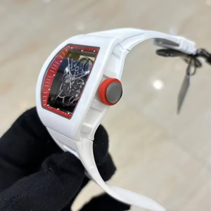 Premium Designer Hollow Dial Mechanical <b>Watch</b> RM055, White Ceramic <b>Case</b>, Sapphire Crystal Mirror, Men's <b>Watch</b> - Product Image 2