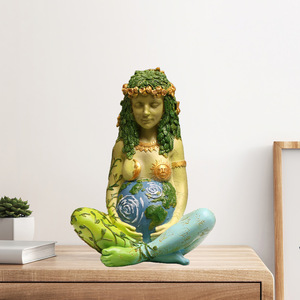 รูปปั้นเรซิ่นแม่ธรณีไกอา งานฝีมือประดิษฐ์ ตกแต่งบ้าน ของตกแต่งห้องนั่งเล่น ของขวัญวันคุ้มครองโลก - Product Image 1