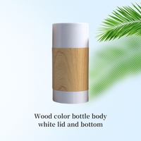 Botol deodoran silinder 50g 75g, wadah deodoran pengisi permukaan plastik serbuk kayu Bawah
