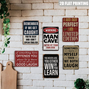 Insegna in Metallo con Citazione Sarcatica Divertente '<span class=keywords><strong>Se</strong></span> Qualcosa Ti Offende' Decorazione Rustica da Parete per Garage, Bar, Casa, Ufficio - Product Image 5