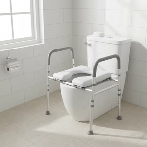 Poignées de siège de toilette à <span class=keywords><strong>domicile</strong></span>, commode de chevet <span class=keywords><strong>pour</strong></span> <span class=keywords><strong>personnes</strong></span> âgées, handicapées, adaptées à l'utilisation dans la salle de bain - Product Image 1