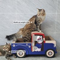 23.6 pouces bleu chat camion chat planche à gratter jouets différentes formes iCle voitures avec rabat à chat maisons et meubles pour animaux de compagnie