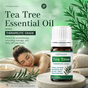 Huile Essentielle d'Arbre à Thé Greenlem, Pressée à Froid, Qualité Thérapeutique, 100% Pure et Naturelle, Hydratante, Parfum Encens, 5ml, Soin de la Peau - Product Image 2