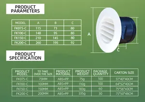 ABS Plastic Indoor And Outdoor Air Connection Air Volume Control Oblique Louver Air Outlet