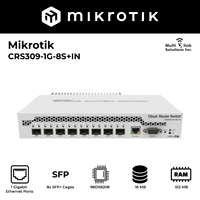 Commutateur MikroTik CRS309-1G-8S+IN 1x Gigabit 8X SFP+ 10 Gbit/s 9 ports RS232 Dual Core Smart Cloud Router PoE Switch Router
