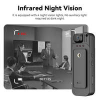 Kamera Tubuh Portabel HD 2K dengan Penglihatan Malam Inframerah dan Camcorder Clip-On MicroSD untuk Rekaman, Cocok untuk Penggunaan di Saku Kecil