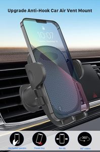 Navigation Phone Holder Anti-Shake Hook <b>Car</b> Air Vent Phone Mount 360° Adjustable Triangle <b>Clamp</b> for 4-7 Inches All Smartphones - Product Image 2