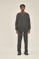 Sweat-shirt à capuche épais uni personnalisé le plus vendu, pull épais à col rond pour homme