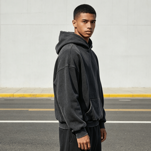Custom 400GSM Heavyweight Cotton Oversized Acid Wash Hoodie Vintage Distressed Streetwear <b>Pullover</b> Boxy Fit <b>Mens</b> <b>Pullover</b> - Product Image 5