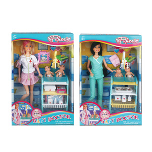 Ensemble de jeu de <span class=keywords><strong>poupée</strong></span> pour fille, jouets de carrière, <span class=keywords><strong>poupée</strong></span> princesse, thème docteur et infirmière avec 2 mini poupées et accessoires - Product Image 1
