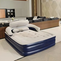 Matelas gonflable en PVC floqué (203x152x40cm) 40cm d'épaisseur Léger Pliable Résistant à l'eau Confort maximal Gonflage rapide