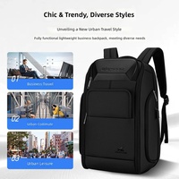 Sac à dos professionnel haut de gamme transfrontalier pour homme en denim et polyester, imperméable, grande capacité, multifonctionnel, avec fermeture éclair à cadenas