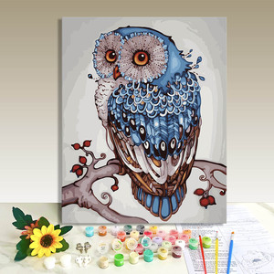 Kit de peinture à l'huile moderne à faire soi-même par numéros pour adultes, toile imperméable avec pinceaux 40x50cm - Product Image 1