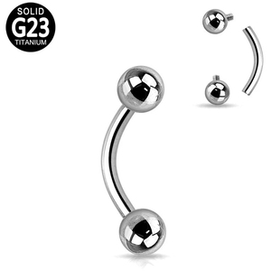 G23 titanio roscado internamente 16G barra curva pequeña <span class=keywords><strong>Vertical</strong></span> <span class=keywords><strong>Labret</strong></span> labio joyería con circón para Piercing de cejas para niños - Product Image 1