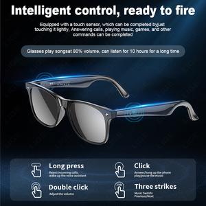 LIGE BWW100 Gafas inteligentes Respuesta de teléfono Ai Traducción inteligente Asistente de voz A prueba de polvo Escuchar música UV400 Gafas de sol - Product Image 2