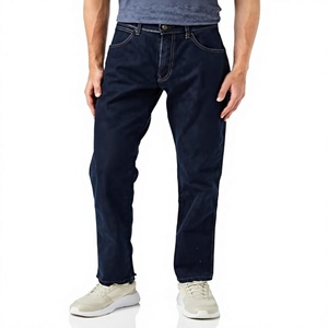 Jeans de Mezclilla para Hombre, Corte Recto, Lavado Oscuro, Cintura Media, Algodón, Estilo Casual, para Otoño - Product Image 1
