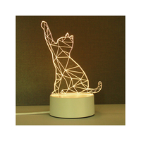 Luz Led personalizada decorativa para habitación de niños, lámpara de mesa con batería USB, acrílico, 3D, regalo para niños
