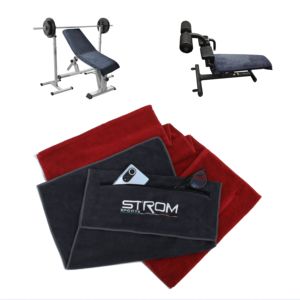 Telo da Palestra Sportivo <span class=keywords><strong>con</strong></span> Tasca <span class=keywords><strong>con</strong></span> Cerniera, Magnetico per Panca, Personalizzabile <span class=keywords><strong>con</strong></span> Logo, in Cotone/Microfibra, Assorbente - Product Image 1