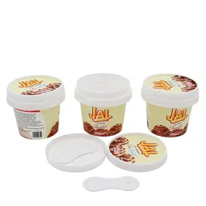 Одноразовые контейнеры для мороженого 4 унции IML с логотипом на заказ, полипропиленовые контейнеры для мороженого