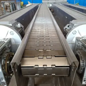 Stainless Steel Flat Table Top Chain Plate Belt Conveyor Modular Plastic Conveyors For Conveying Bottles Cans And Boxes