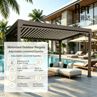 Pergola moderne motorisée réglable en aluminium, gazebo de jardin extérieur de luxe sur mesure, imperméable et thermolaqué