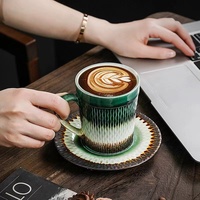 Nouvel arrivage de tasses à café expresso cappuccino latte avec assiette, tasse à thé en céramique de marbre de haute qualité